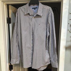 Tommy Hilfiger Black and White Casual Button Down Shirt